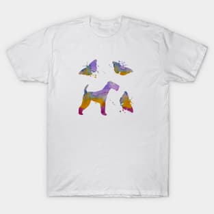 Airedale Terrier Art With Butterflies T-Shirt